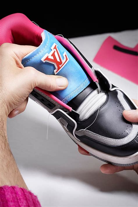 lv trainers upcycling|Virgil's New LV Trainers Are Made From Old Louis Vuitton Shoes.